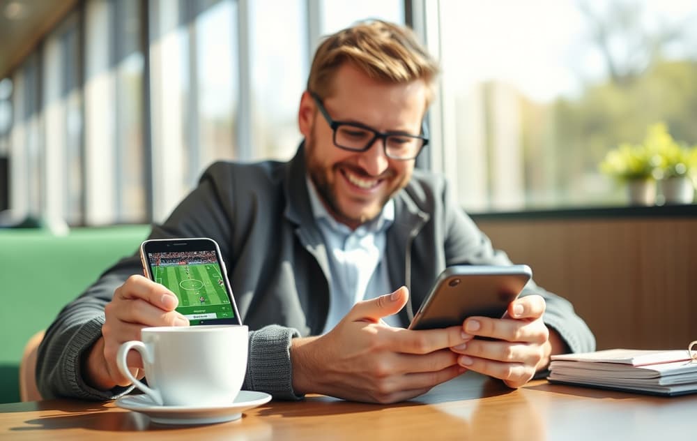 Norsk spiller som sjekker odds cashback på mobilen
