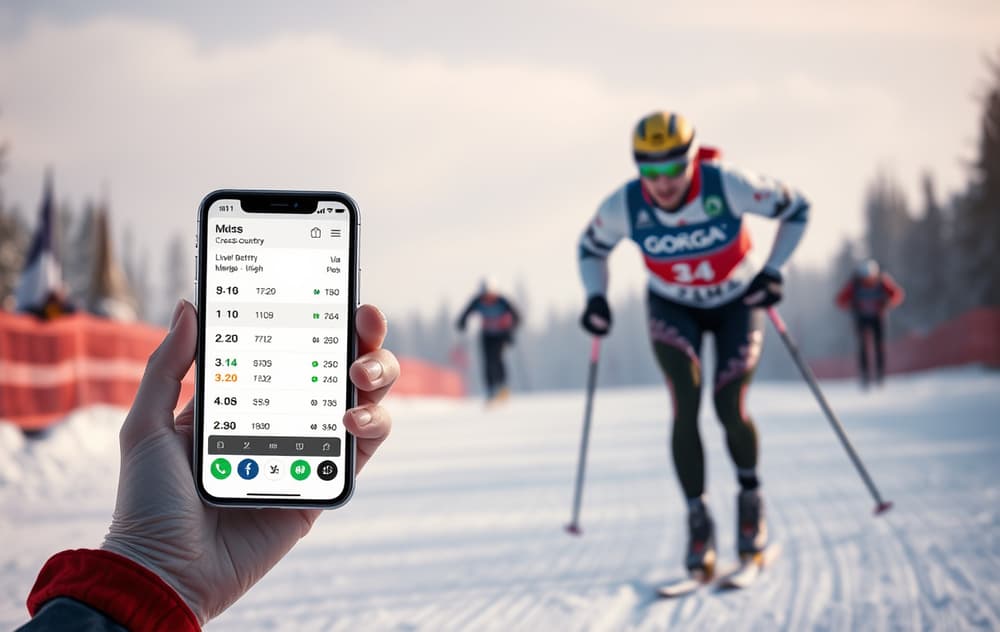 Norsk langrennsløper i aksjon med odds og live-betting på mobil